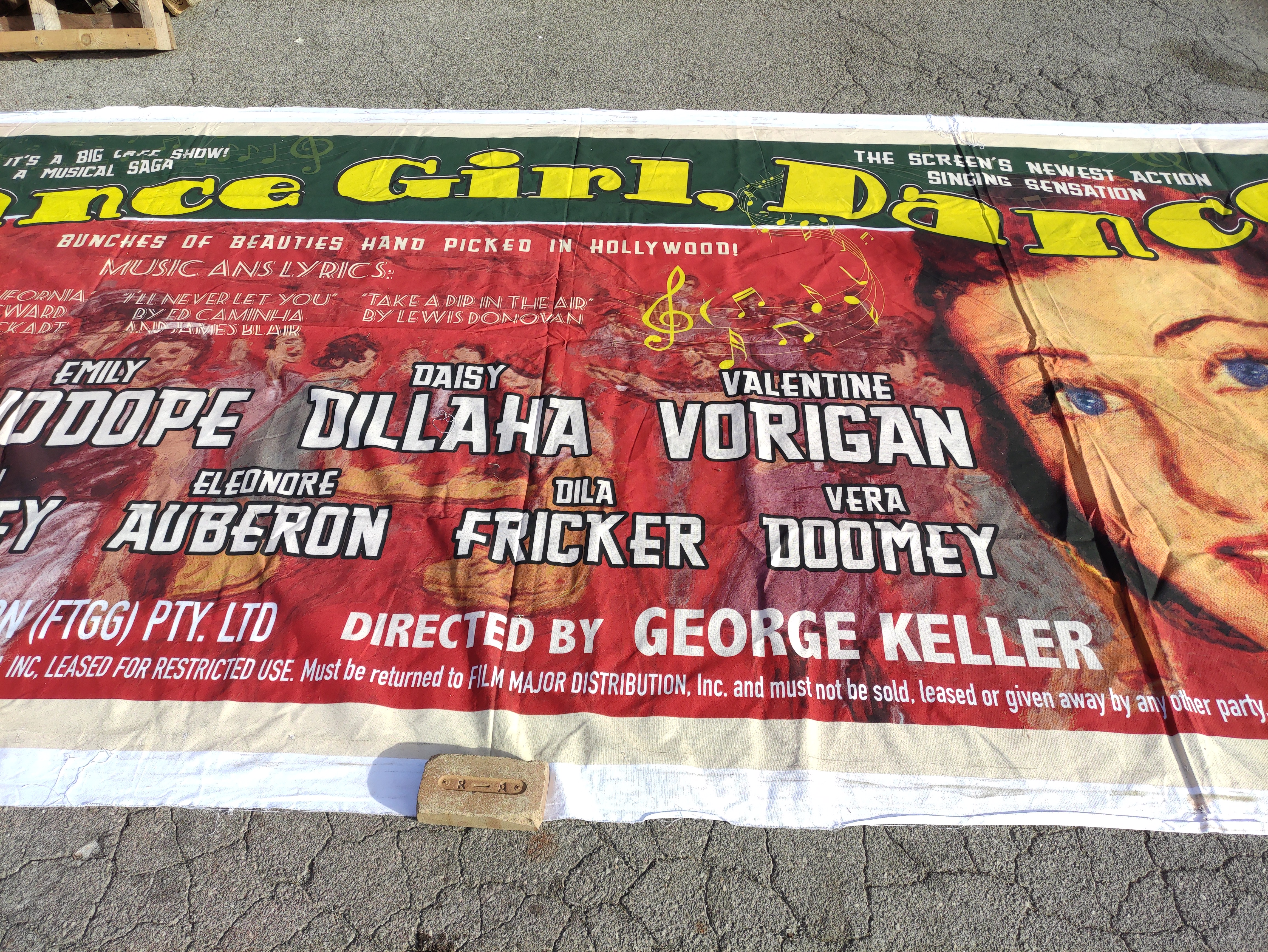 cartel cine ficticio xl dance girl tela 239x525 1u